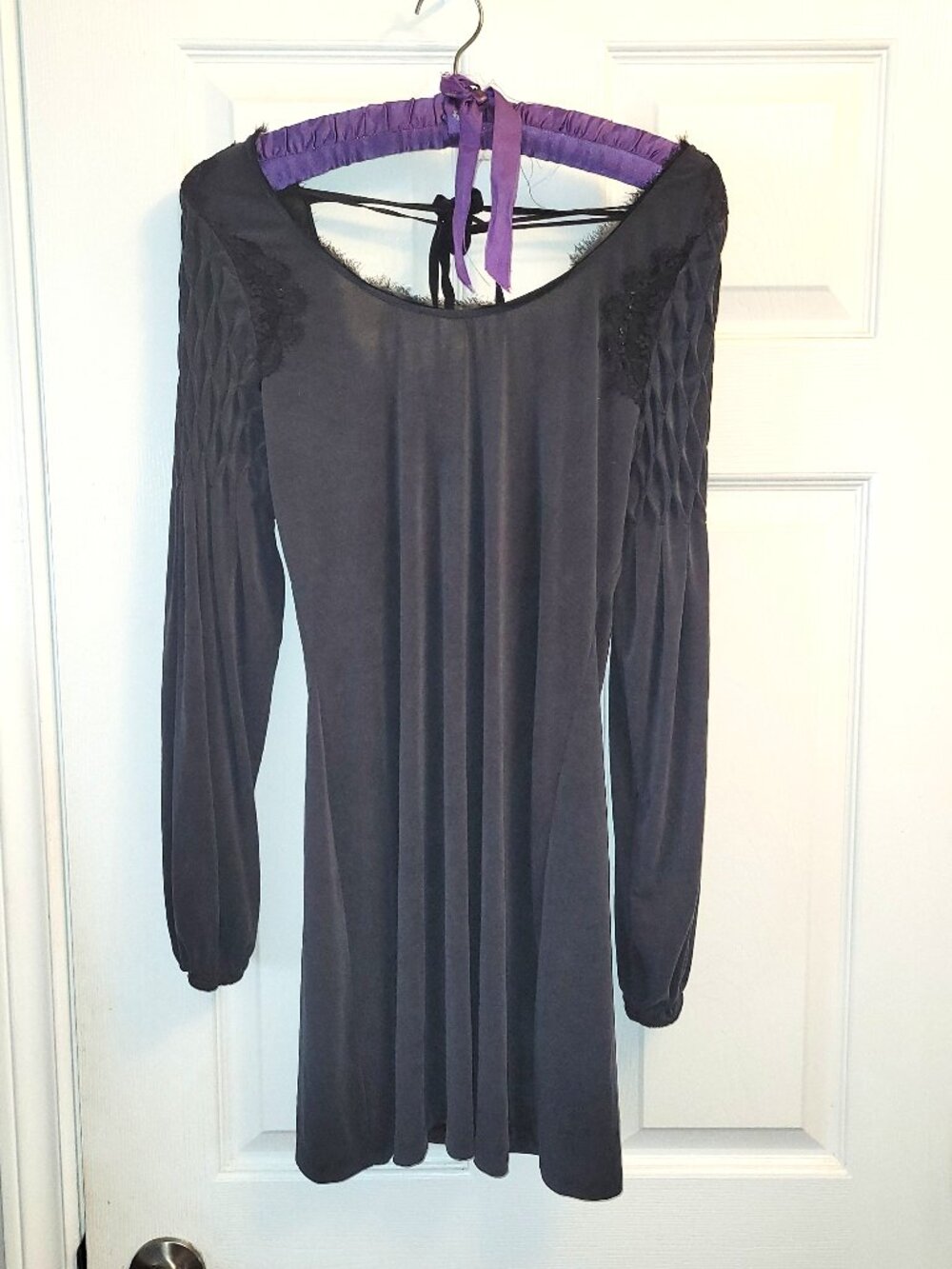Free People Charcoal/Black Mini-dress with Shoulder Details